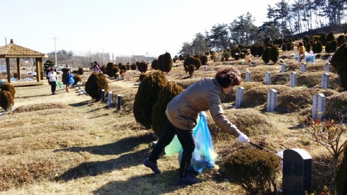 익산 설맞아 공설묘지 깨끗하게    